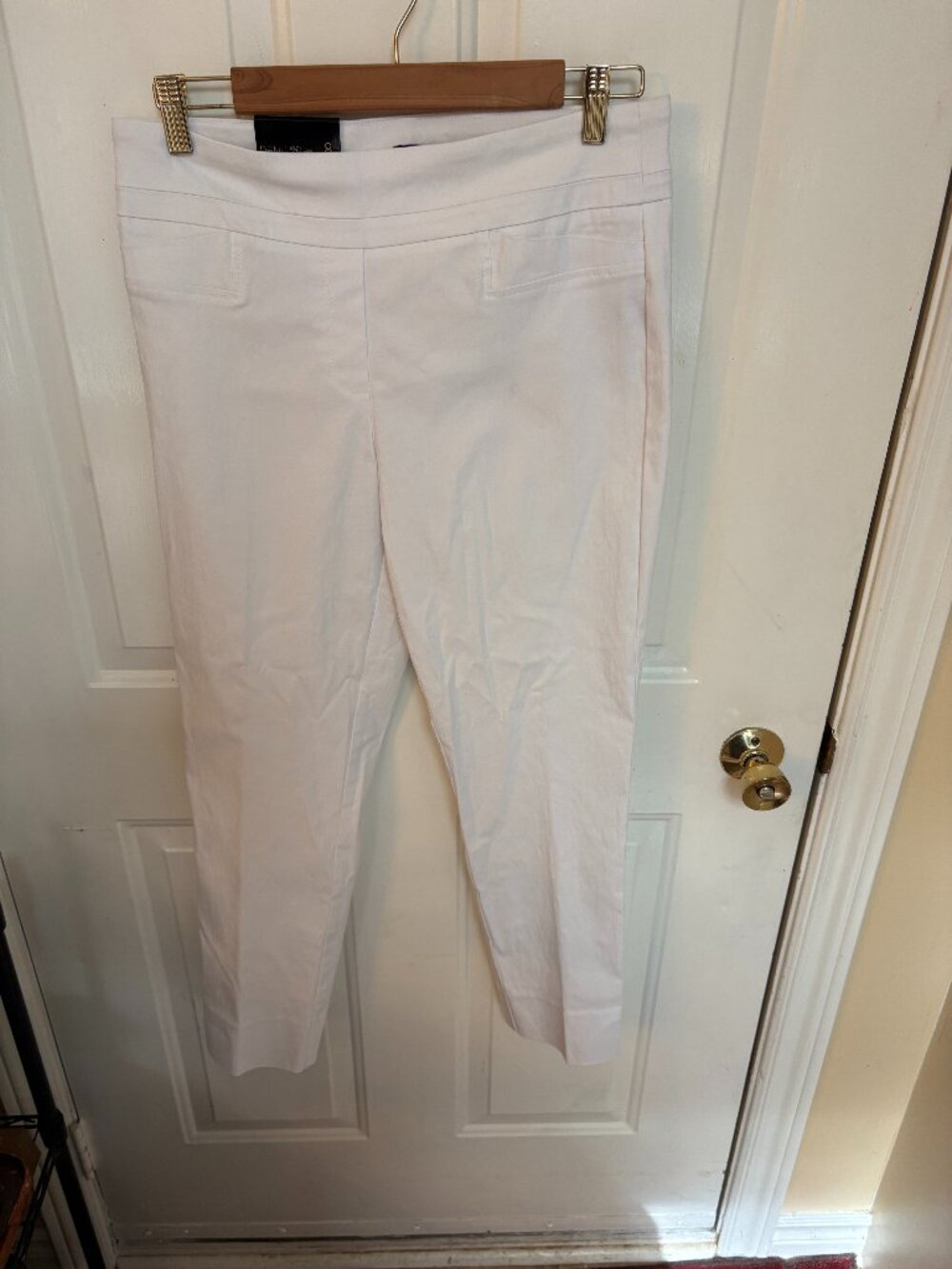 Renuar White Secretly Slimming Pull-On Comfort Stretch Pants – Size 8